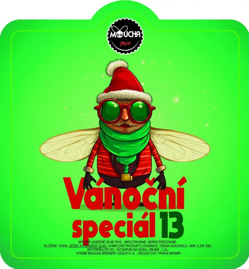 Etiketa piva Vánoční Moucha 13